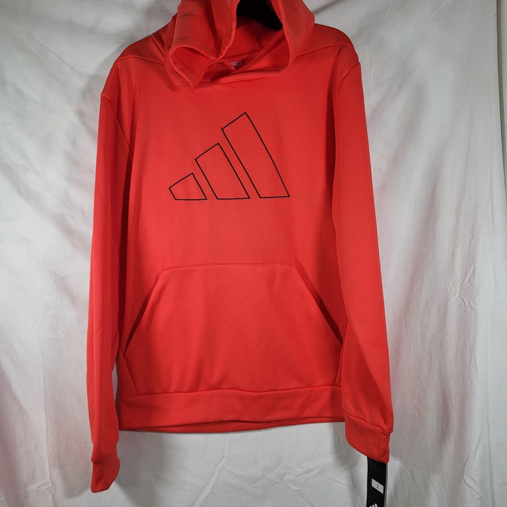 Nwt Adidas Boys Size XL 18/20 Bold Red Pullover Hoodie